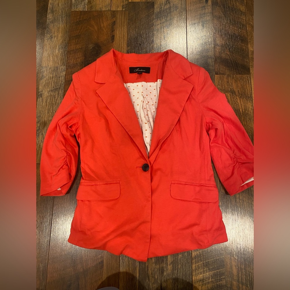 Monteau juniors coral 3/4 sleeve Blazer size large